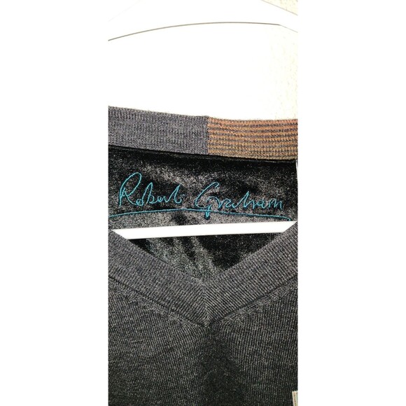 Robert GRAHAM Black Merino Wool Sweater Sz XL - Picture 6 of 6